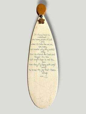 Wooden Angel Wall Decor With Poem Engraving & Star Accent Rustic Inspirational F
